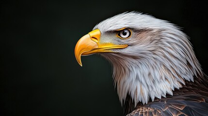 Obraz premium Majestic Bald Eagle Profile Wildlife Bird Nature Avian Feather Head Portrait Close