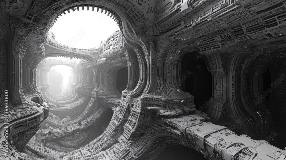 Aufkleber abstract gray structure showing intricate architectural design