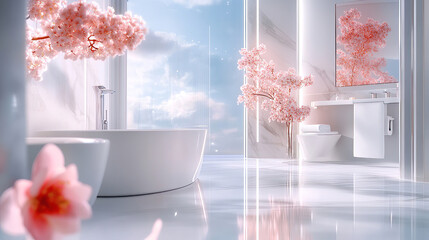 Norovirus spreads easily but prevention and treatment reduce infection. Modern Bathroom with Cherry Blossom Accent Design