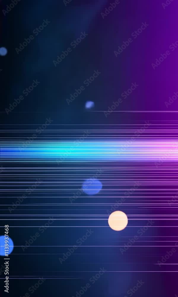 Poster a blue and purple image with a lot of dots and lines. the image is abstract and has a futuristic fee