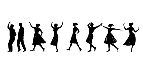 Obraz premium Dancers practicing their choreography in preparation for an upcoming festival, Illustration