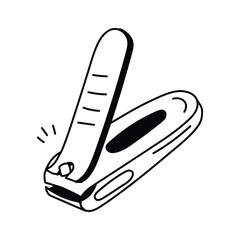 Simple icon of a nail clipper, perfect for grooming kits