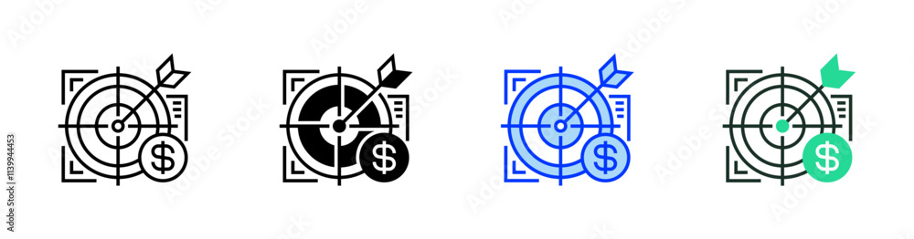 Poster target outline icon. linear style sign for mobile concept and web design. outline vector icon. symbo
