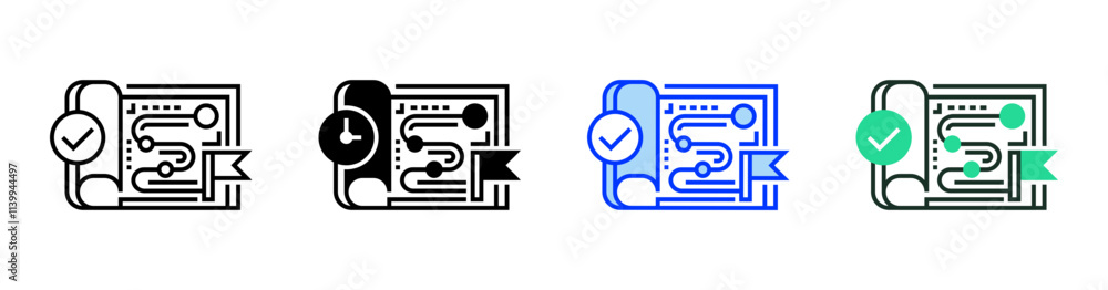 Poster roadmap outline icon. linear style sign for mobile concept and web design. outline vector icon. symb