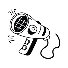 A hair dryer icon for professional styling and salon equipment