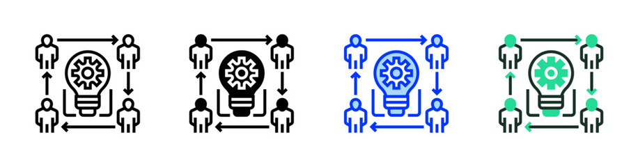 Brainstorming Outline Icon. linear style sign for mobile concept and web design. Outline vector icon. Symbol, logo illustration