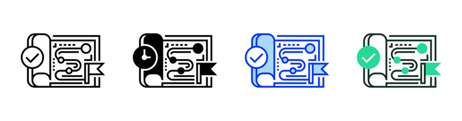 Roadmap Outline Icon. linear style sign for mobile concept and web design. Outline vector icon. Symbol, logo illustration