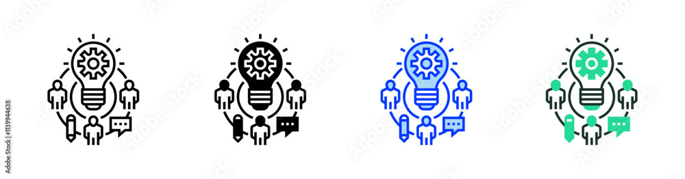 Poster brainstorming outline icon. linear style sign for mobile concept and web design. outline vector icon