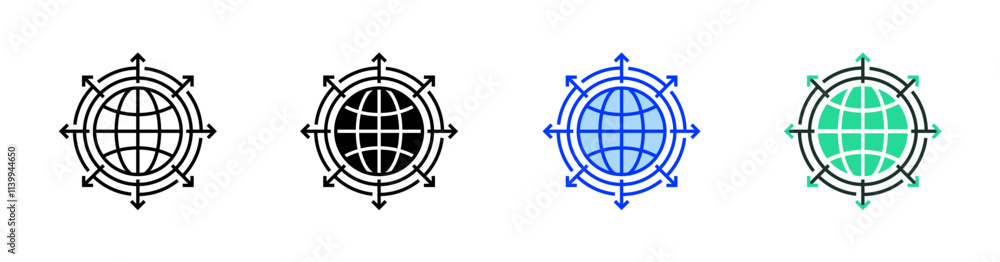 Poster market expansion outline icon. linear style sign for mobile concept and web design. outline vector i