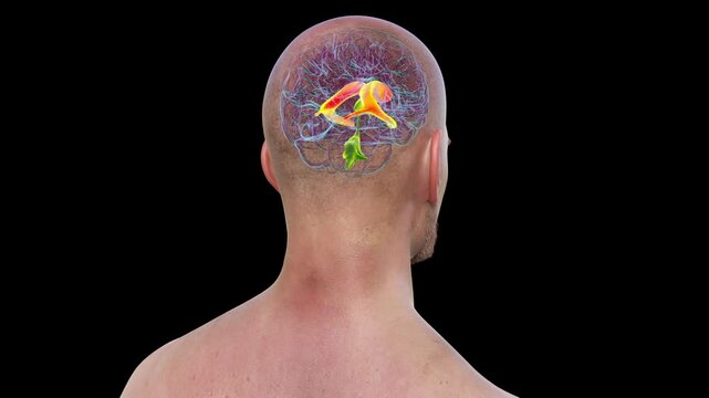 Lateral brain ventricles, animation