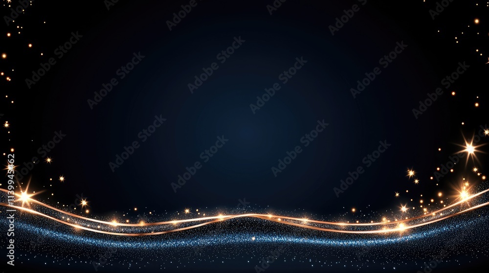 Poster a dazzling display of gold glitter and shining particles illuminates a dark canvas, creating an ench