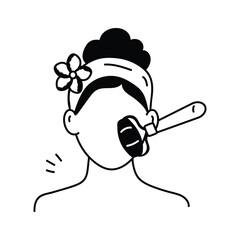 Minimalist icon representing professional beauty treatment and relaxation