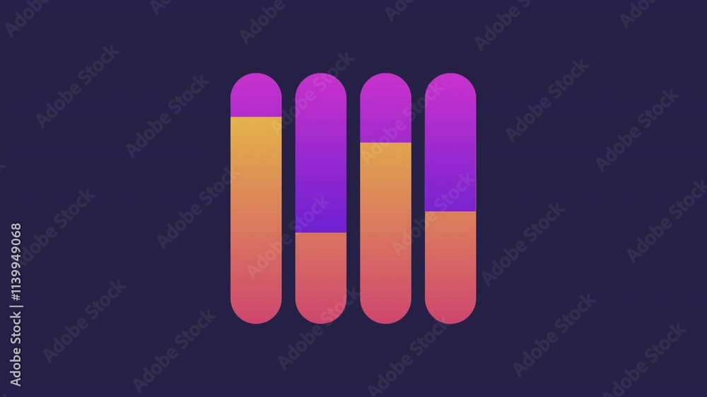 Poster mirrored bar chart animation. statistics visualization animated element. moving, swapping. business,