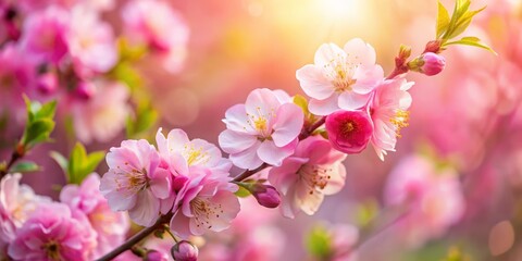 Delicate Pink Spring Flowers Close-Up Greeting Card Background - Floral