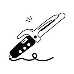 Modern hand drawn icon of hair curler, editable vector