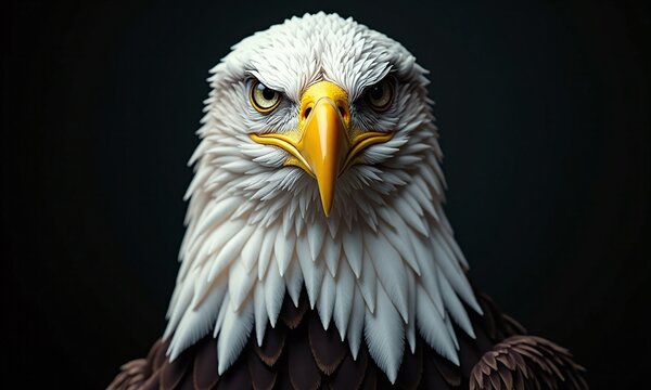 Majestic bald eagle portrait intense gaze sharp yellow