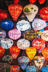 Colorful texture of the background of a Vietnamese traditional lantern