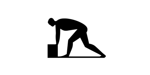 Person holding supported bridge pose with block under lower back, Vector Graphic