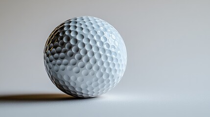 Single golf ball, white, studio shot, 3d rendering.