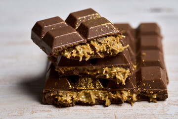 Dubai chocolate closeup