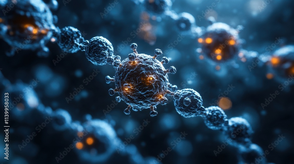 Aufkleber exploring the intricate world of molecular structures and the beauty of biological processes at a mi