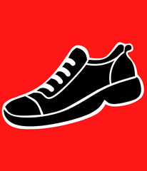 School shoe vector illustration logo shoe icon isolated white background shoe silhouette design as graphic design element or sticker .SVG Vector