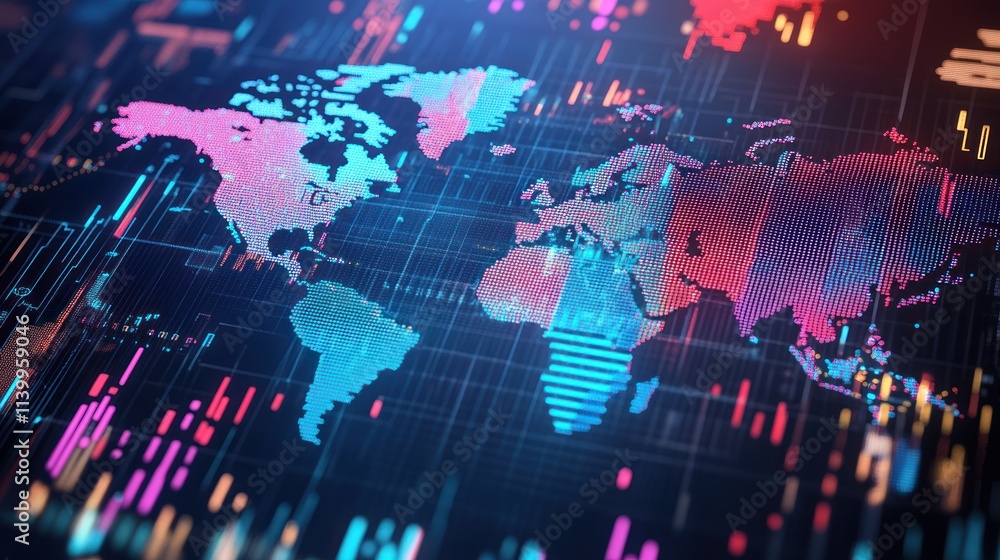 Poster global network: a digital world map visualization