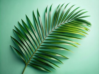 Obraz premium Minimalist green foliage; tropical plant illustration.