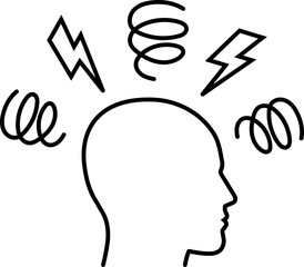 Anxiety icon in linear style.