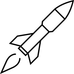 Missile launch icon in linear style.