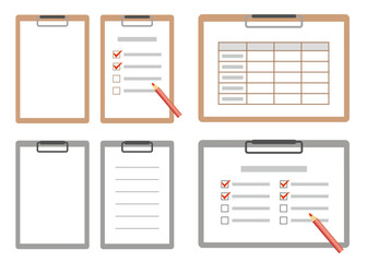 色々なタイプの、バインダーのセット。余白を有効にお使いください。