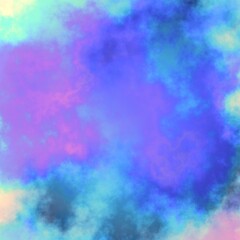 Fractal render, abstract fantasy background of colorful sky with colorful clouds