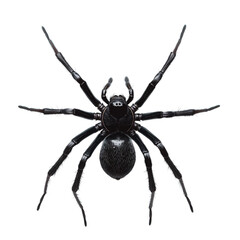 Obraz premium Black spider, full-body, top view, cartoon style, cut out.