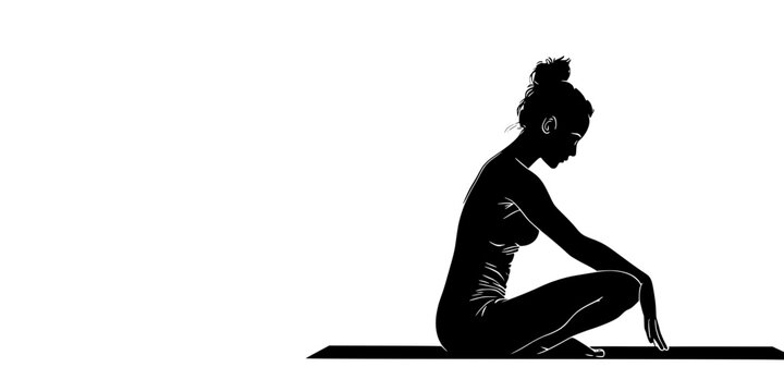 Person practicing bound angle pose, feet pressed together on mat, Digital Art