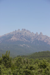 view over the mountain range the needles of  corsica