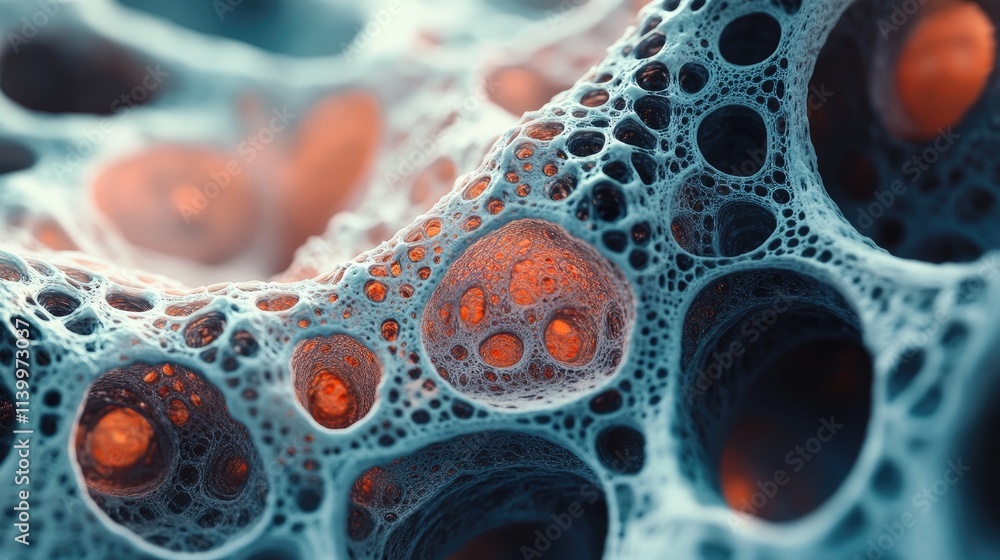 Poster abstract cellular structure with interconnected cavities