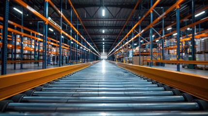 Conveyor systems in distribution center.