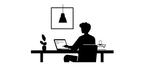 A person submitting an assignment for an online language class, Vectorized Art