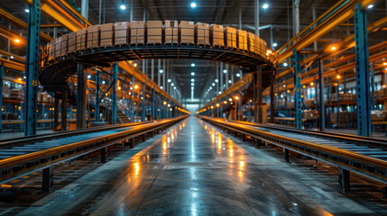 Programing conveyor systems in distribution center.