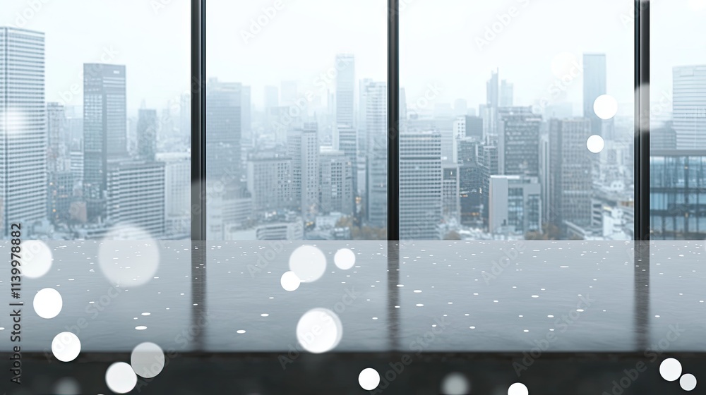 Aufkleber abstract representation of a technology-enhanced workspace with a dot pattern, showcasing a blurred 