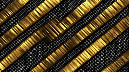 Abstract Gold and Black Diagonal Stripes Background Illustration