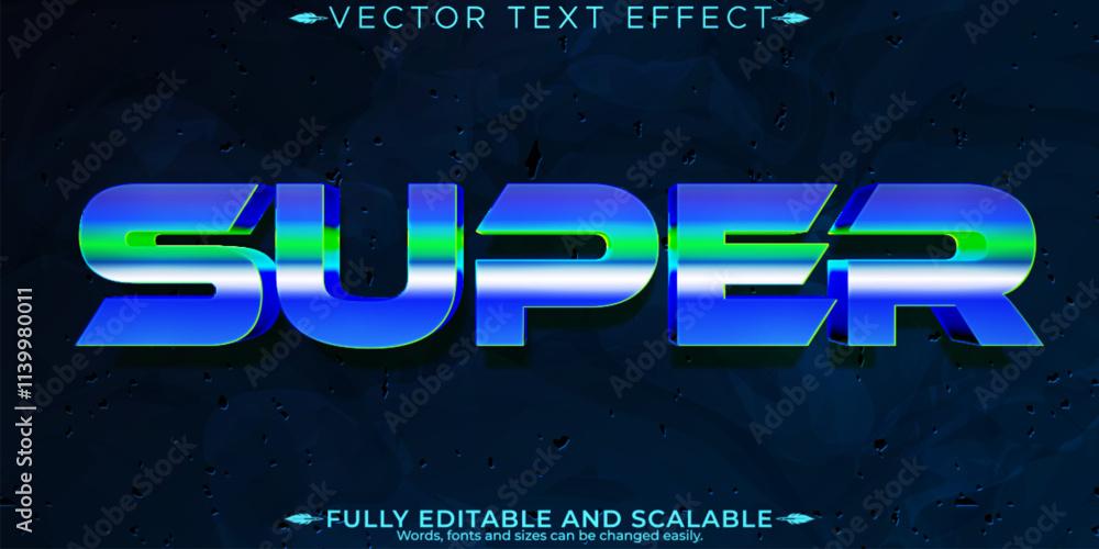 Wall mural super editable text effect, editable space and metallic text style