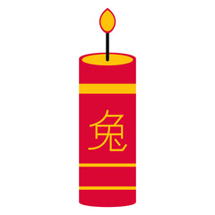 Chinese New Year Element on White Background. Flat Vector Illustration