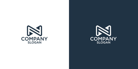 Obraz premium initial n abstract monogram logo design vector