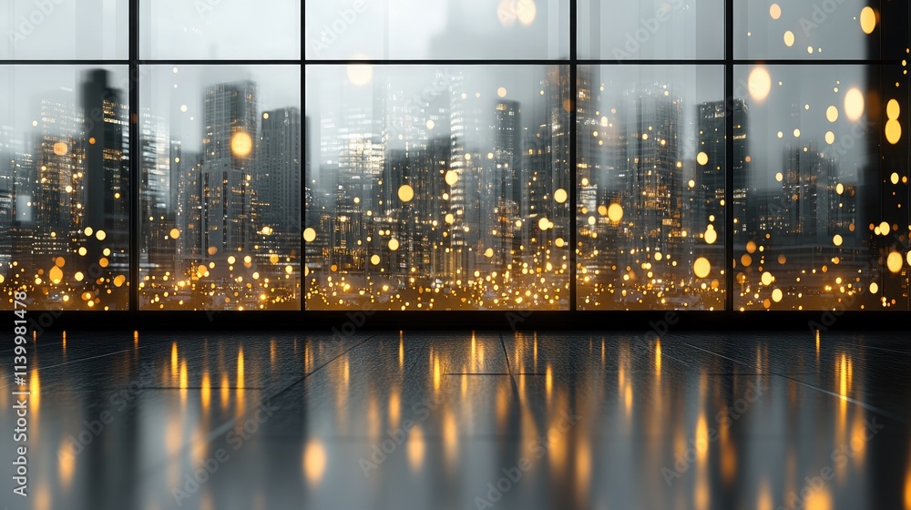 Aufkleber abstract representation of a technology-enhanced workspace with a dot pattern, showcasing a blurred 