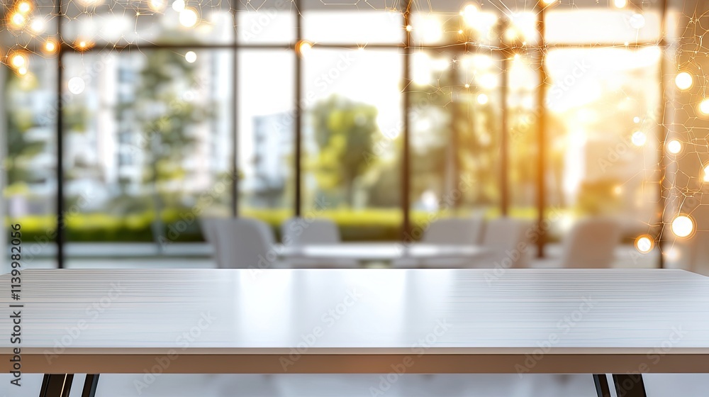 Aufkleber abstract representation of a technology-enhanced workspace with a dot pattern, showcasing a blurred 
