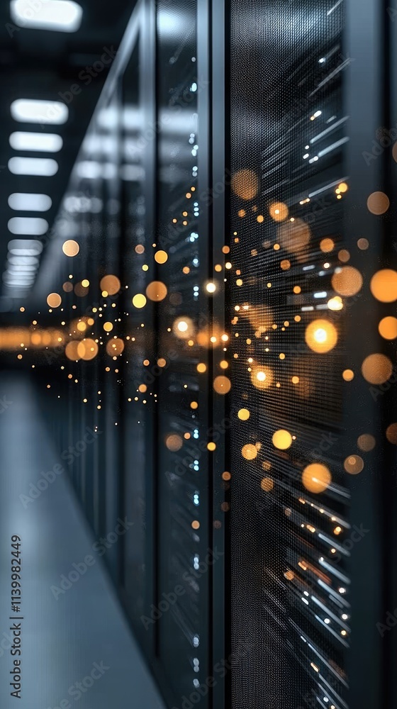 Aufkleber abstract representation of a technology-enhanced workspace with a dot pattern, showcasing a blurred 