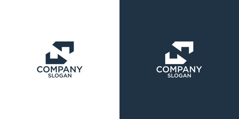 initial n abstract monogram logo design vector