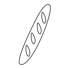 Isolated outline baguette on a white background