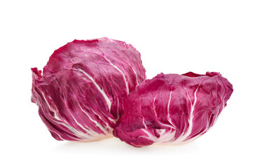 Radicchio leaf, red salad isolated on white